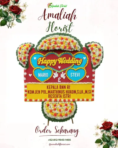 Karangan Papan Bunga Pernikahan di Bojongkasih